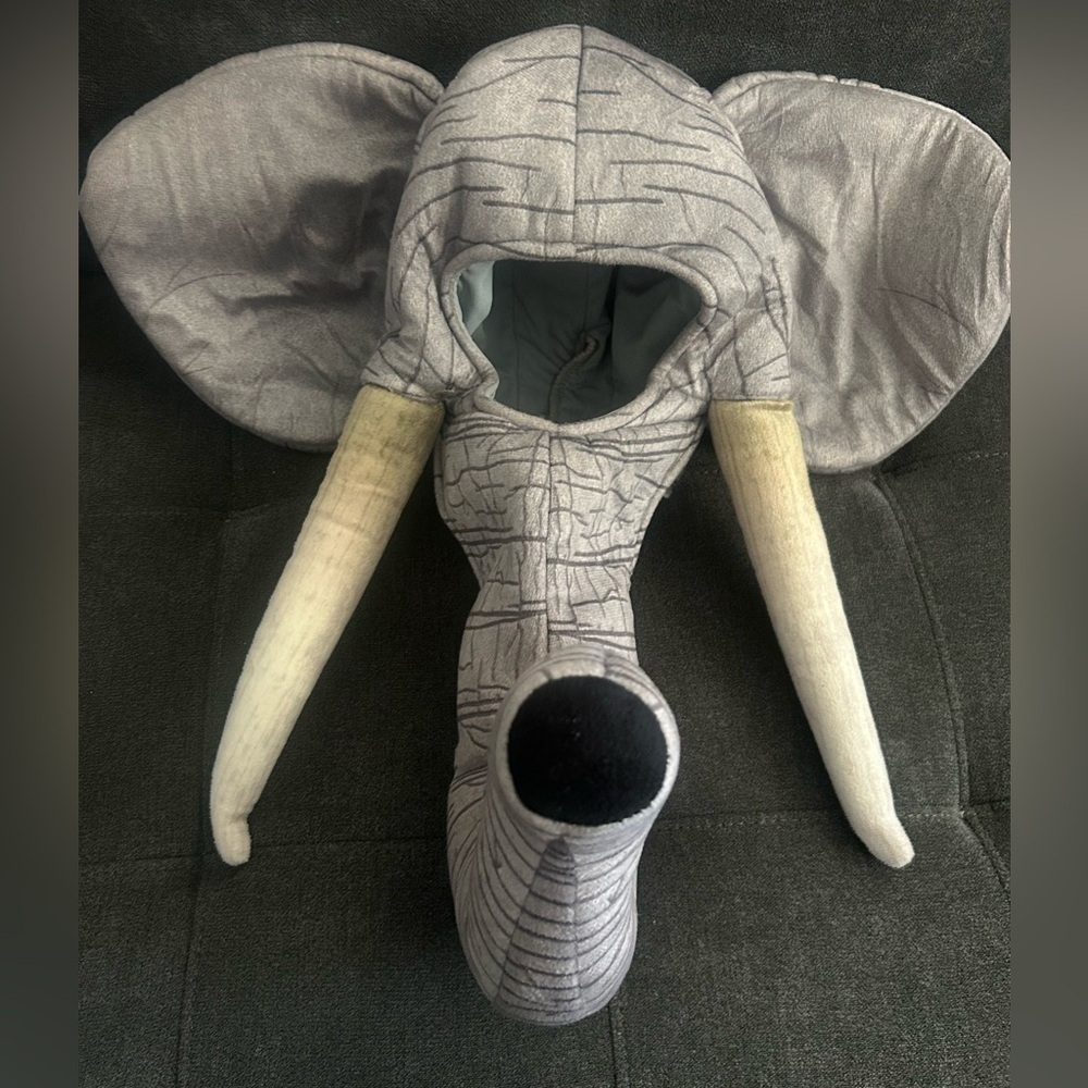 Elephant Costume Hood with Trunk and Tusks